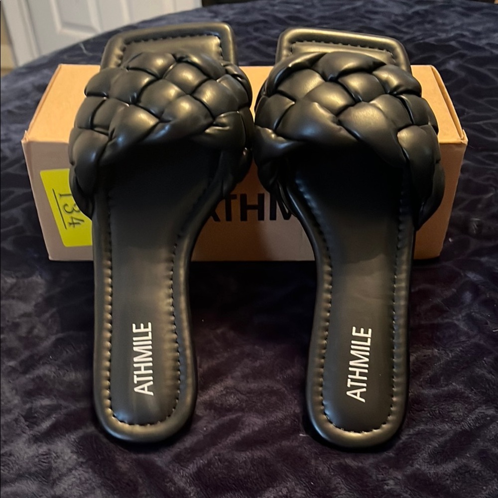 Black Braided Women's Sandals